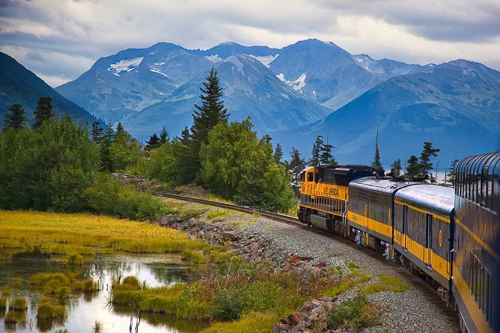 Alaska Railroad with fall colors