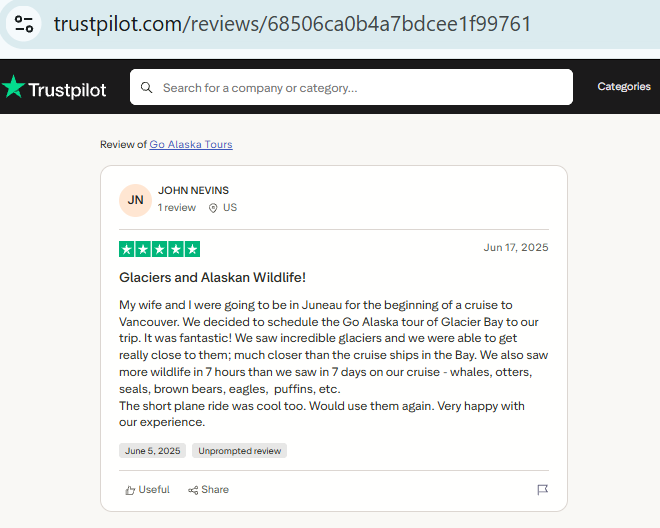 Screenshot of a five-star online review by John Nevins
