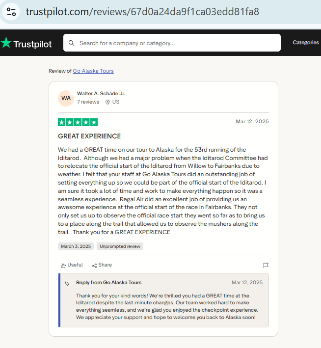 Screenshot of a five-star online review by Trudi Aradi